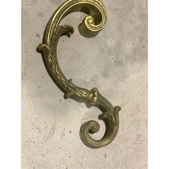 Antique Brass Scroll Rococo-Style Wall Sconce Bracket Chandelier Arm Part - Picture 2 of 9